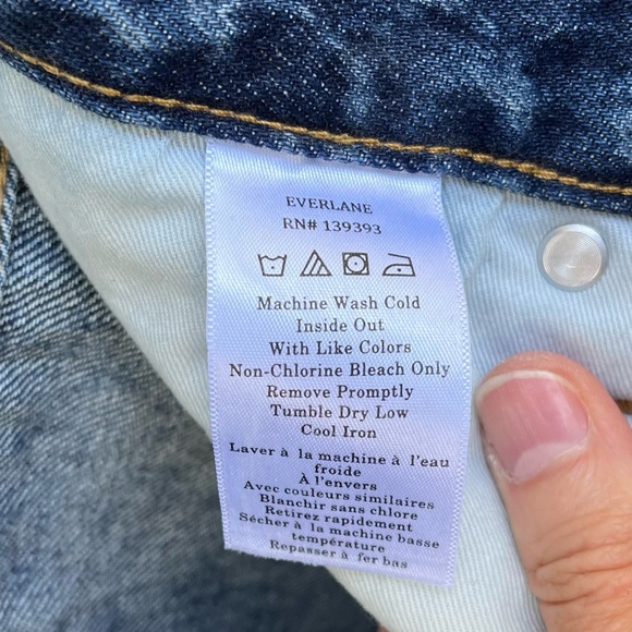 Everlane Wm’s The 90s Cheeky Organic Cotton Jean In Dark Painterly Strokes Sz 25 - Picture 13 of 16